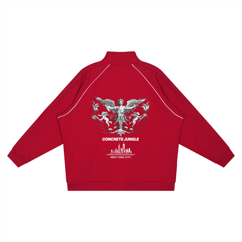 Reflection Striped Raglan Sleeve  Jacket