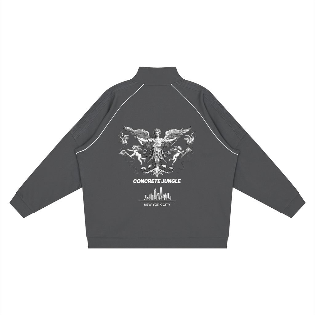 Reflection Striped Raglan Sleeve  Jacket