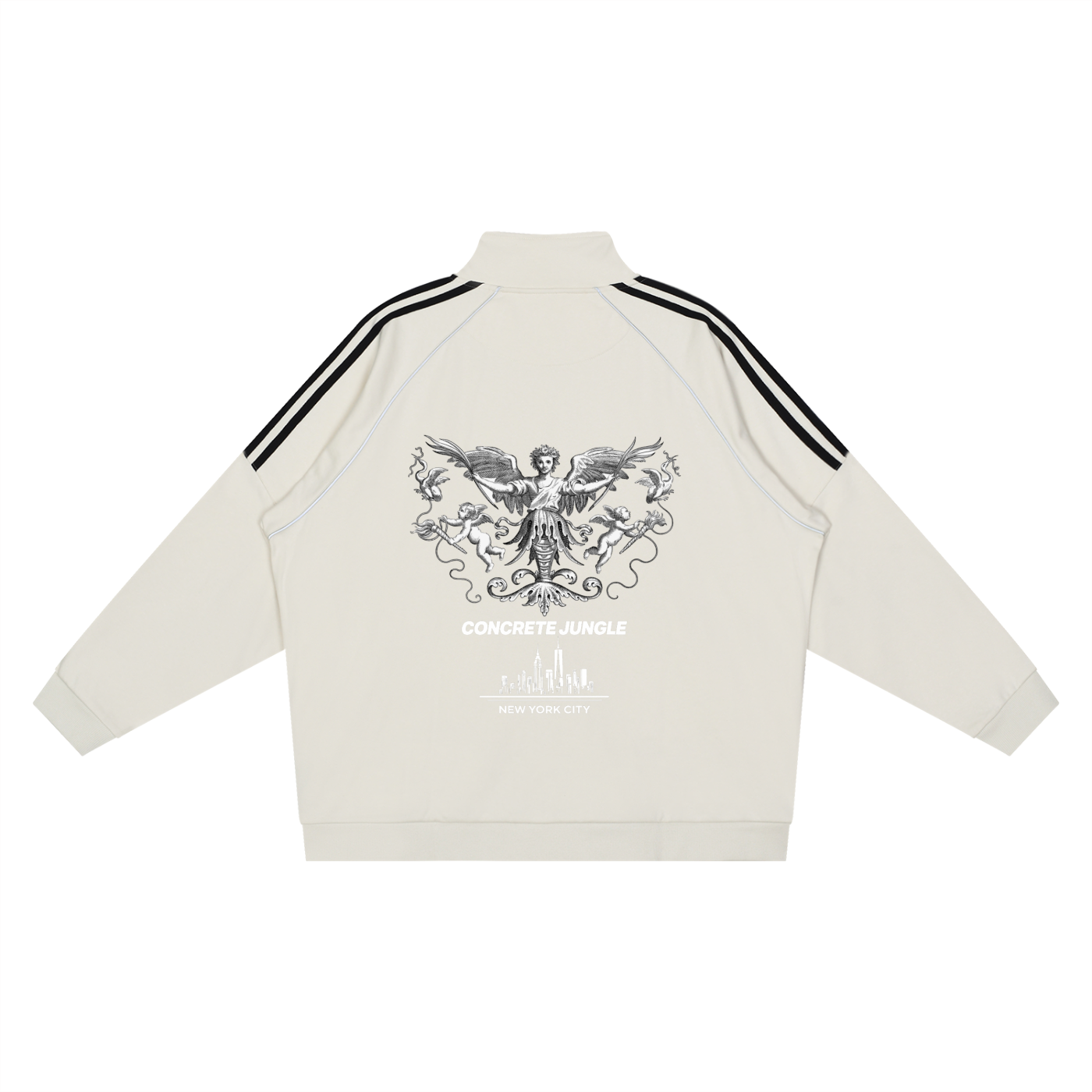 Reflection Striped Raglan Sleeve  Jacket