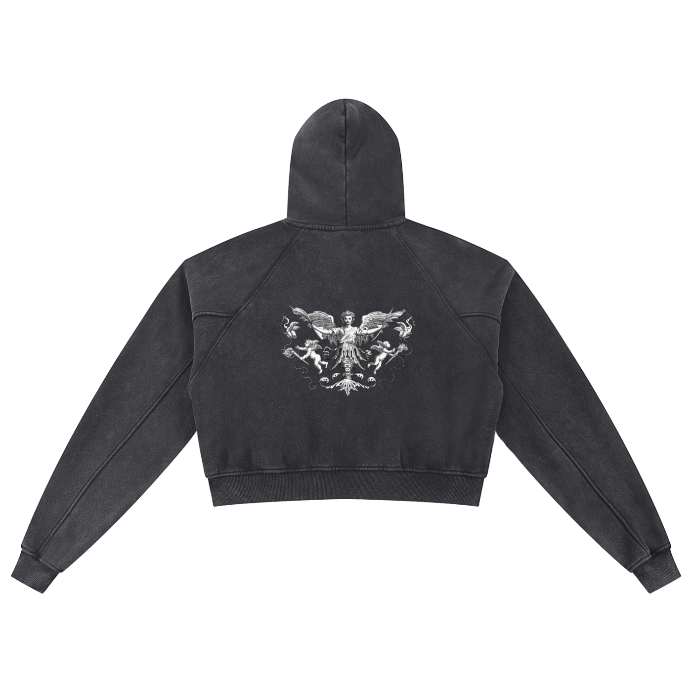 Women Snow Washed Cropped Hoodie