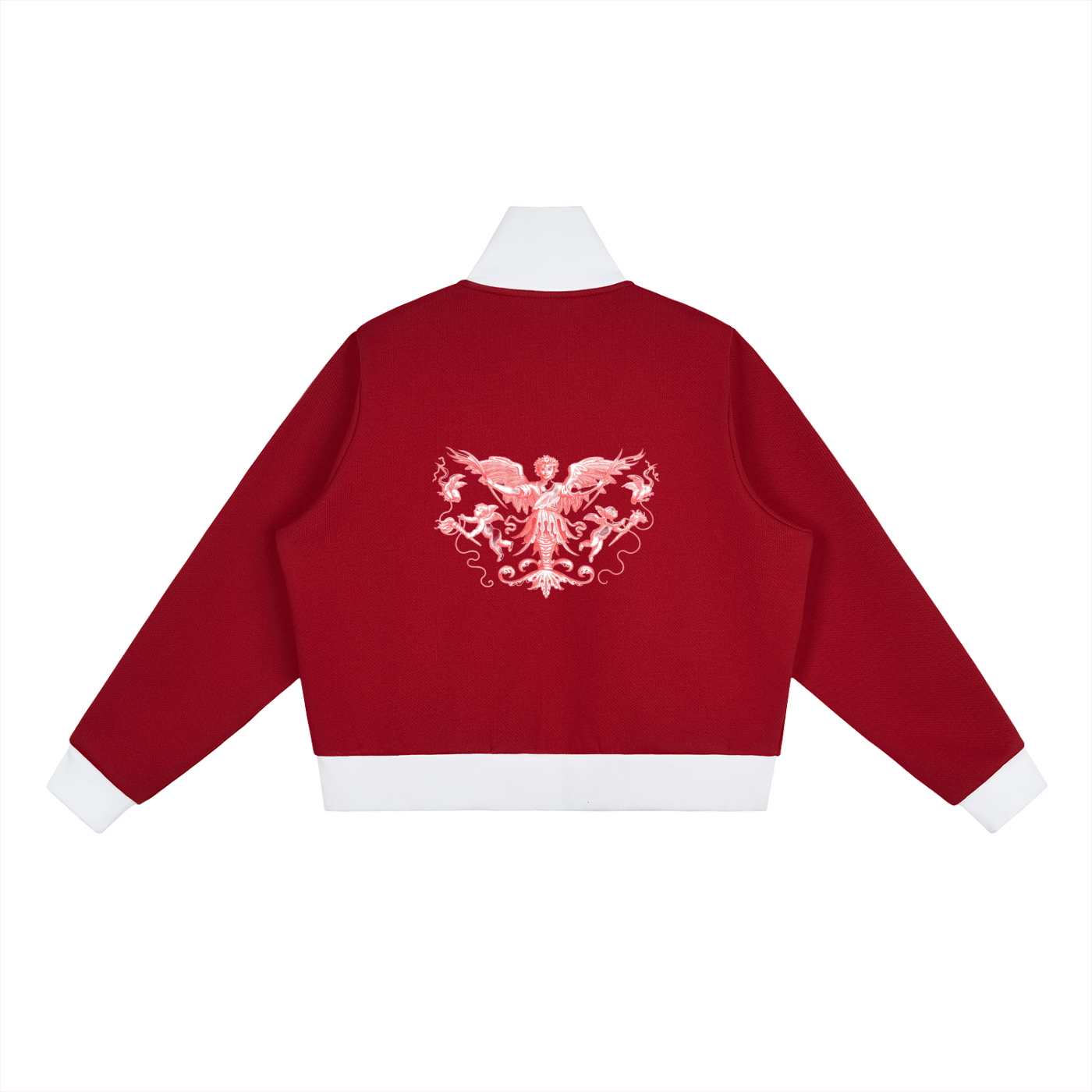 Women Contrast Side Stripe Fleece Cropped Track Jacket