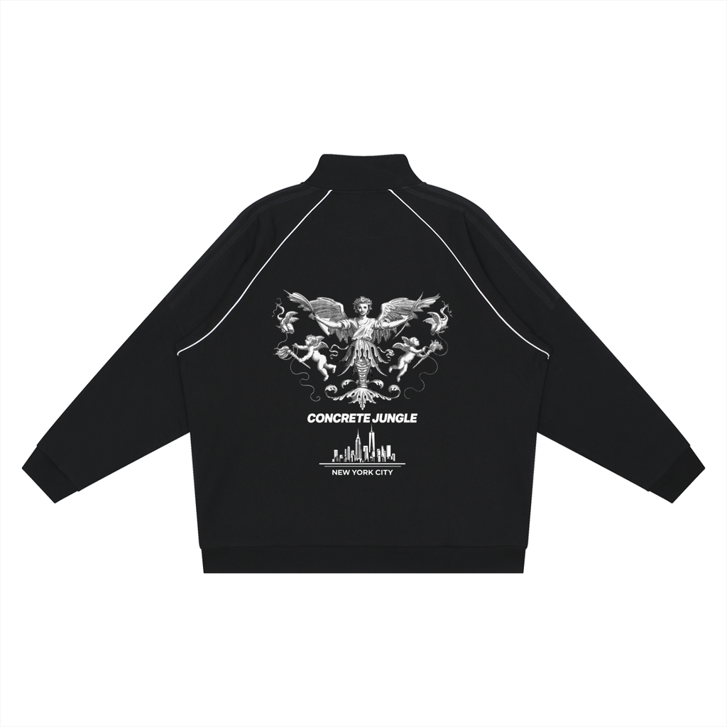 Reflection Striped Raglan Sleeve  Jacket