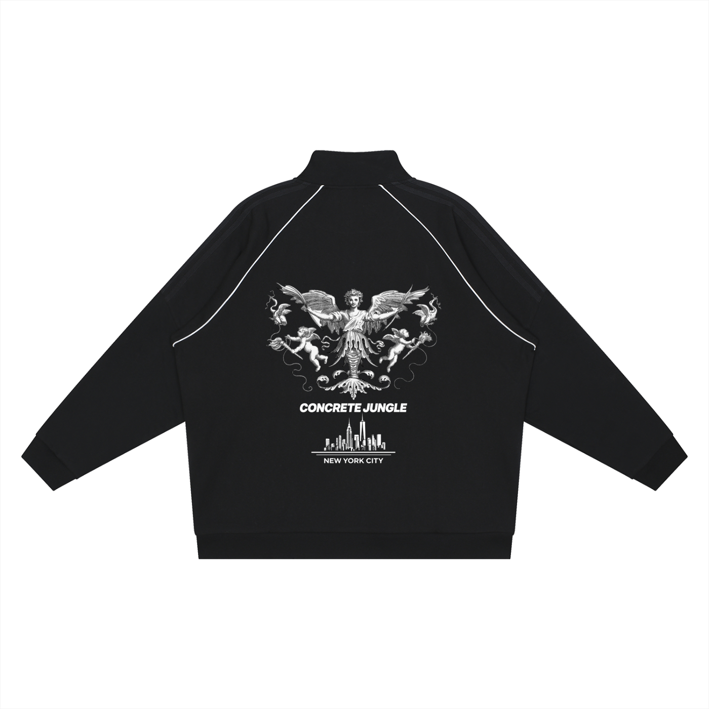 Reflection Striped Raglan Sleeve  Jacket