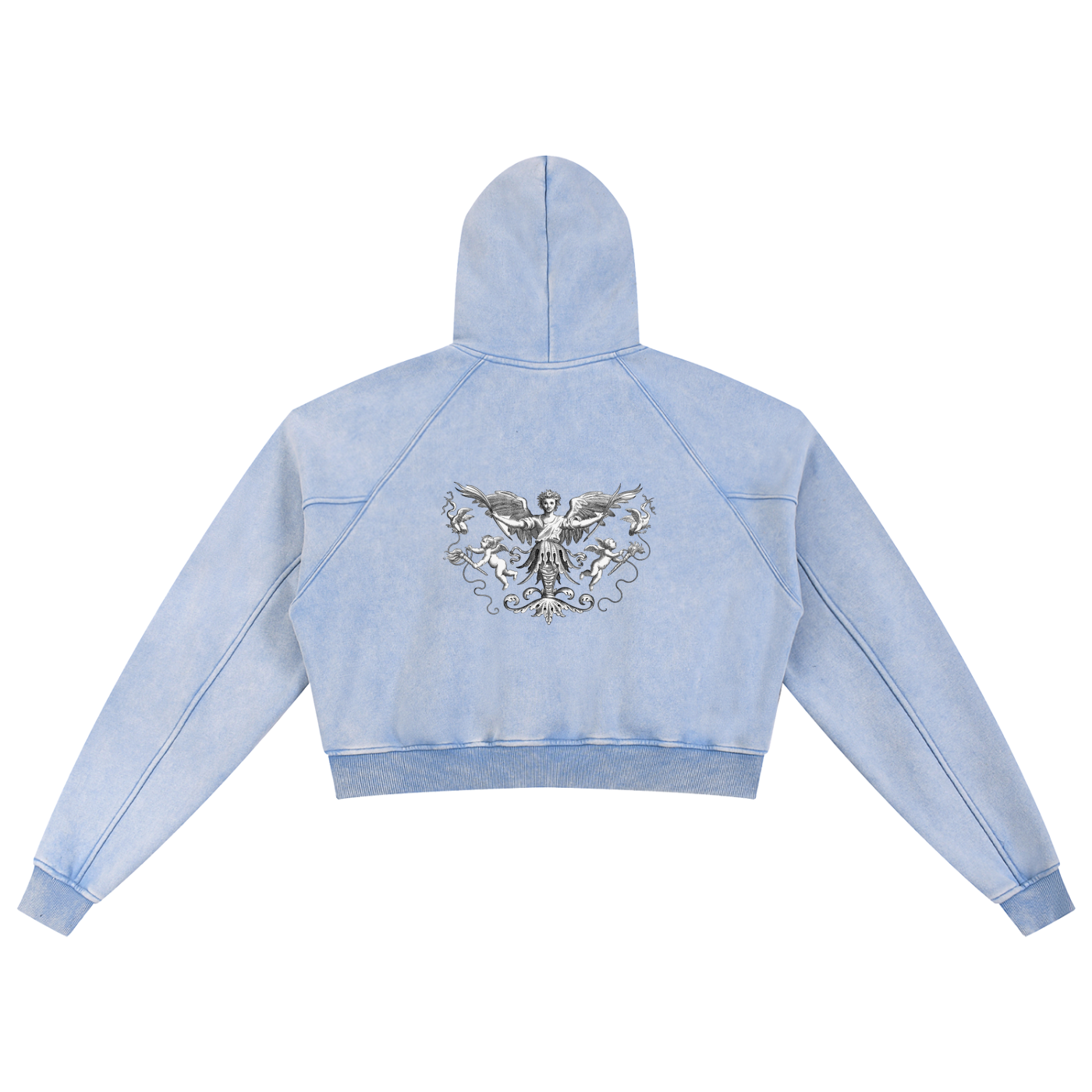 Women Snow Washed Cropped Hoodie